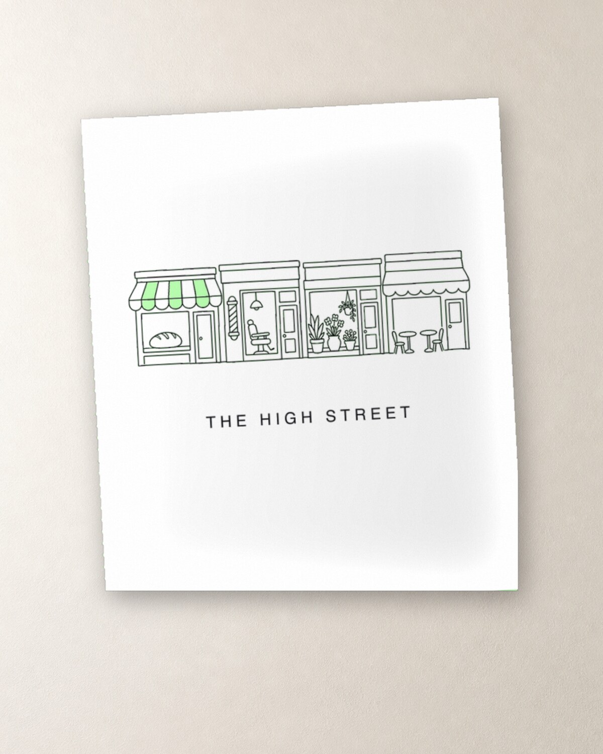 The high street, printed